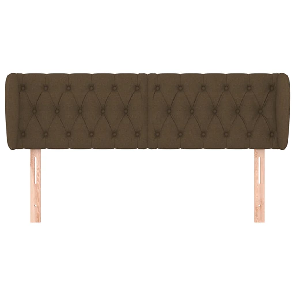 Tête de lit avec oreilles Marron foncé 163x23x78/88 cm Tissu - XIOS