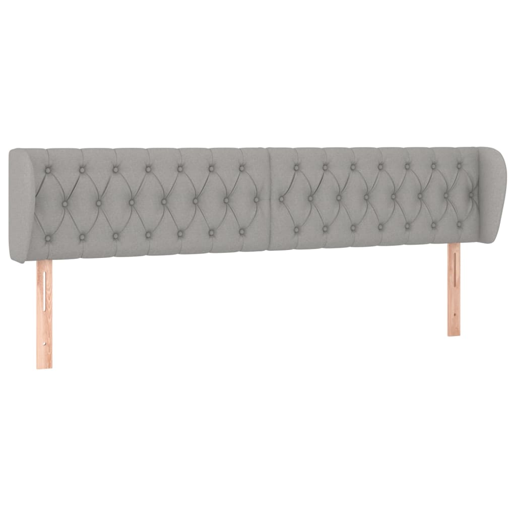 Tête de lit avec oreilles Gris clair 183x23x78/88 cm Tissu - XIOS
