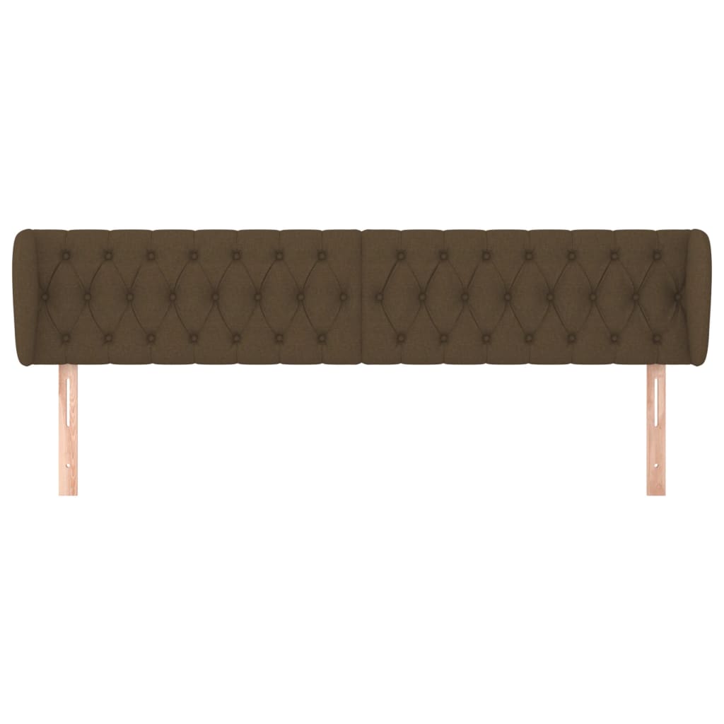 Tête de lit avec oreilles Marron foncé 183x23x78/88 cm Tissu - XIOS