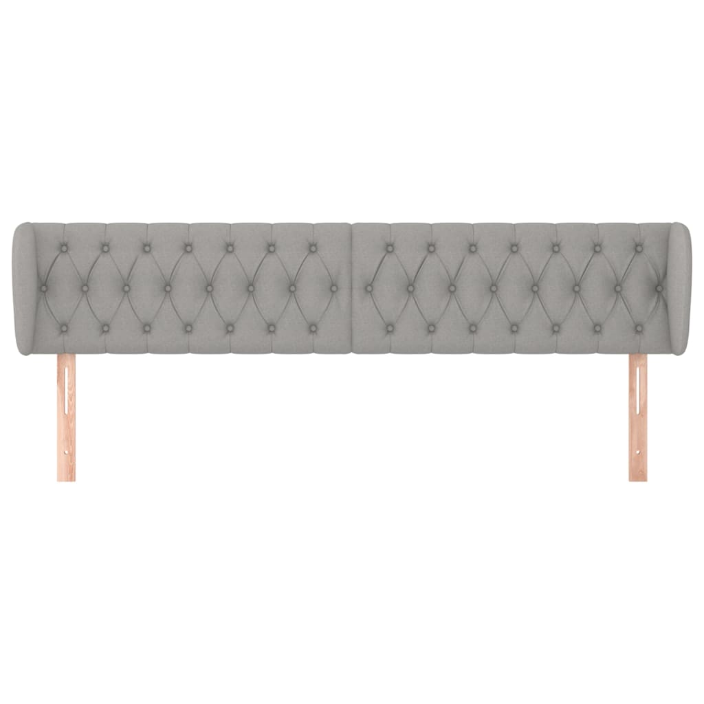 Tête de lit avec oreilles Gris clair 203x23x78/88 cm Tissu - XIOS