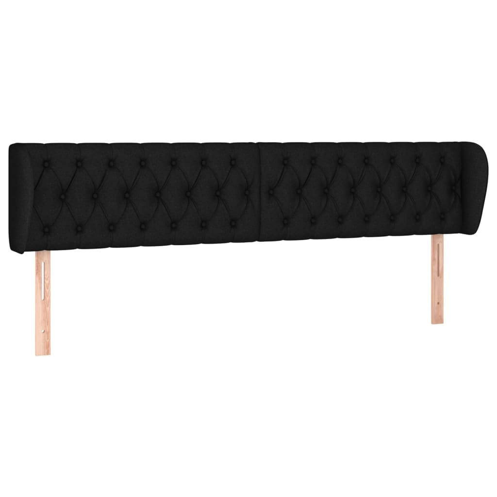 Tête de lit avec oreilles Noir 203x23x78/88 cm Tissu - XIOS