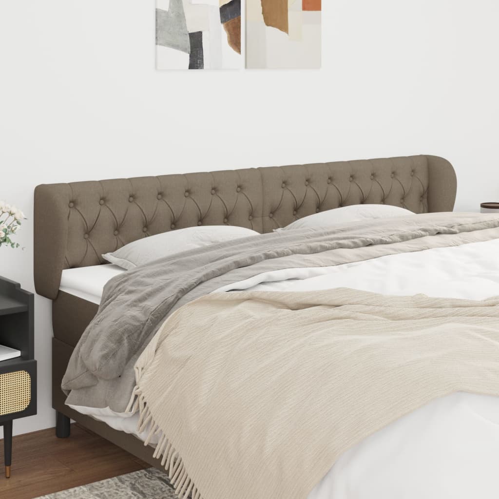 Tête de lit avec oreilles Taupe 203x23x78/88 cm Tissu - XIOS