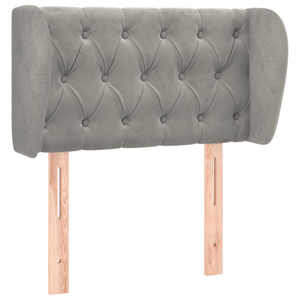 Tête de lit avec oreilles Gris clair 83x23x78/88 cm Velours - XIOS