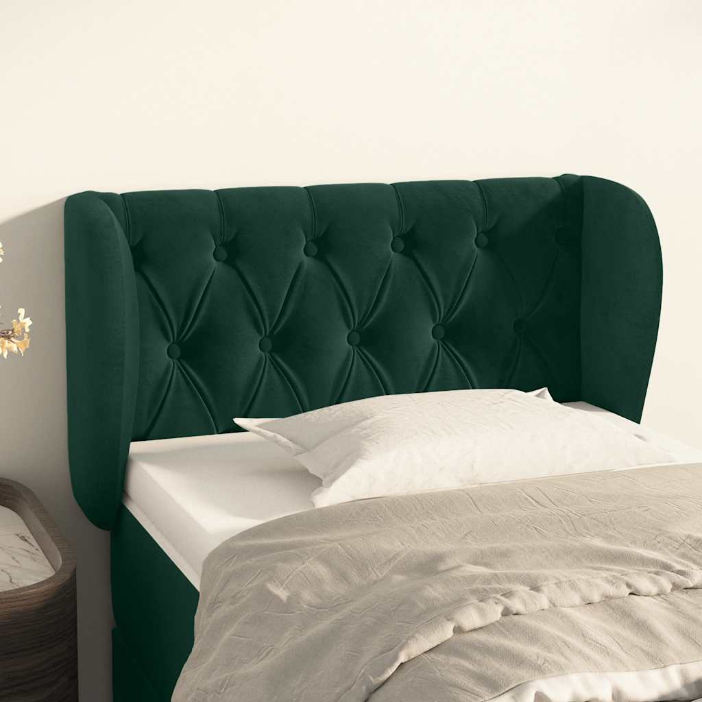 Tête de lit avec oreilles Vert foncé 83x23x78/88 cm Velours - XIOS