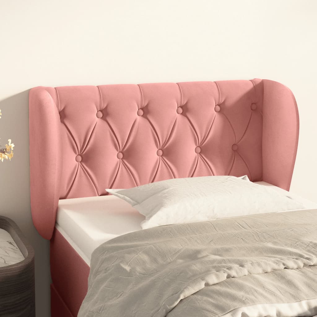 Tête de lit avec oreilles Rose 83x23x78/88 cm Velours - XIOS