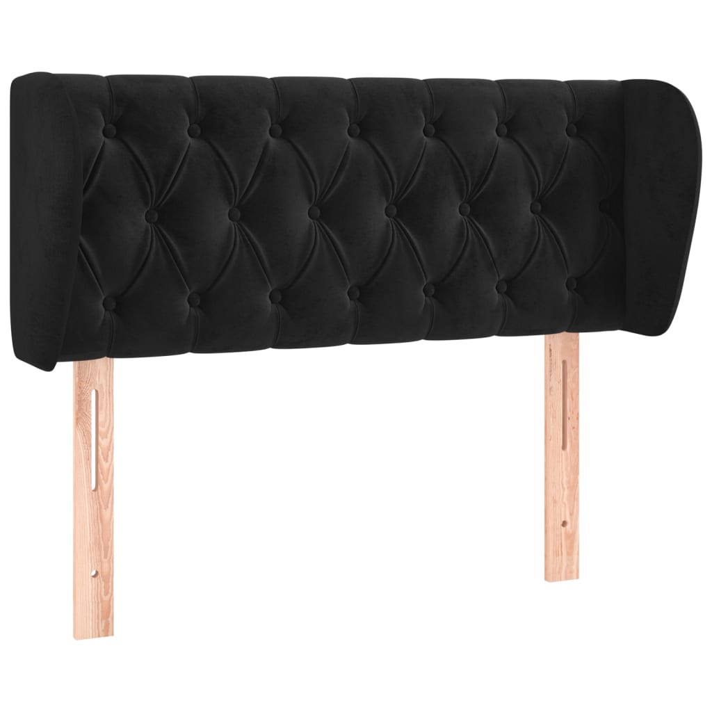 Tête de lit avec oreilles Noir 103x23x78/88 cm Velours - XIOS
