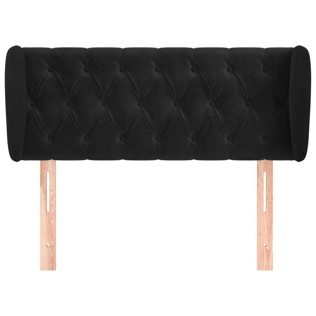 Tête de lit avec oreilles Noir 103x23x78/88 cm Velours - XIOS