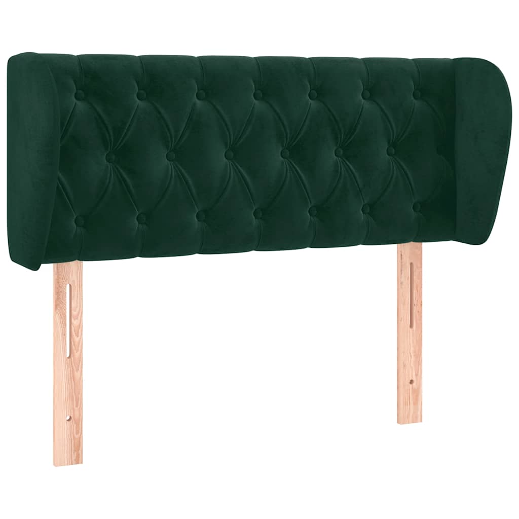 Tête de lit avec oreilles Vert foncé 103x23x78/88 cm Velours - XIOS