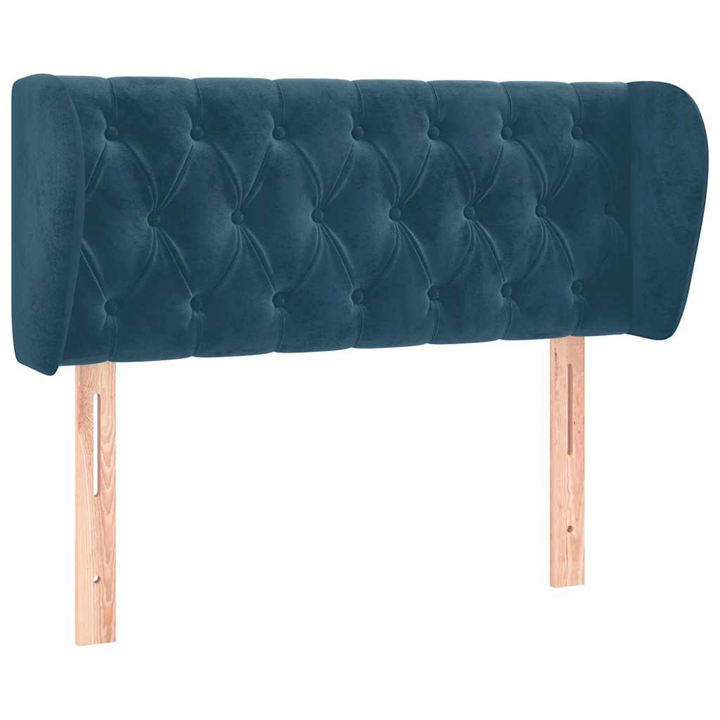 Tête de lit avec oreilles Bleu foncé 103x23x78/88 cm Velours - XIOS