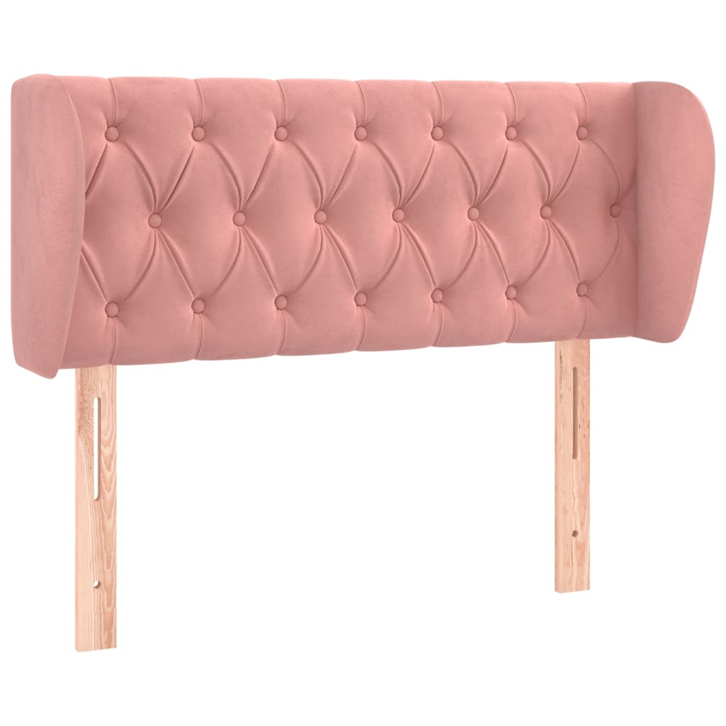 Tête de lit avec oreilles Rose 103x23x78/88 cm Velours - XIOS