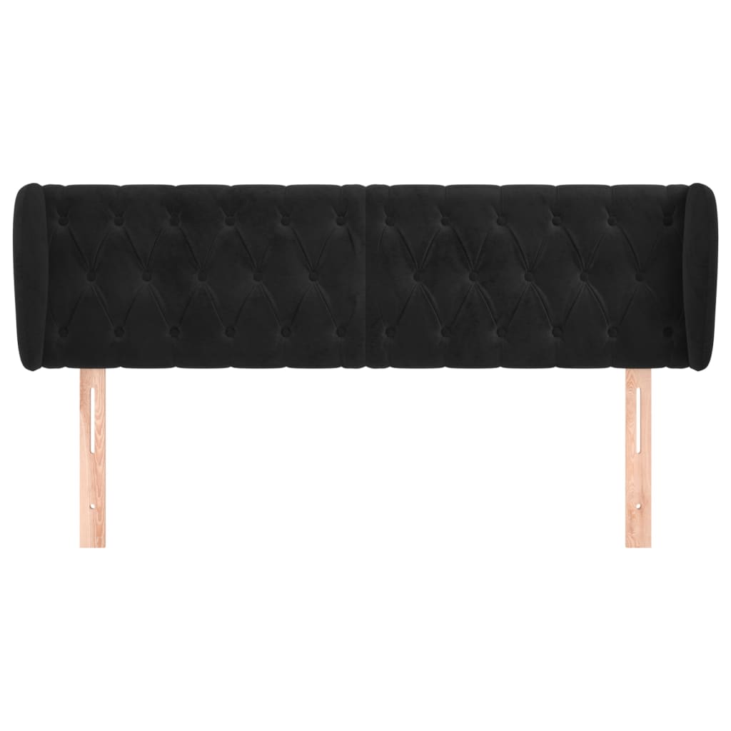 Tête de lit avec oreilles Noir 147x23x78/88 cm Velours - XIOS