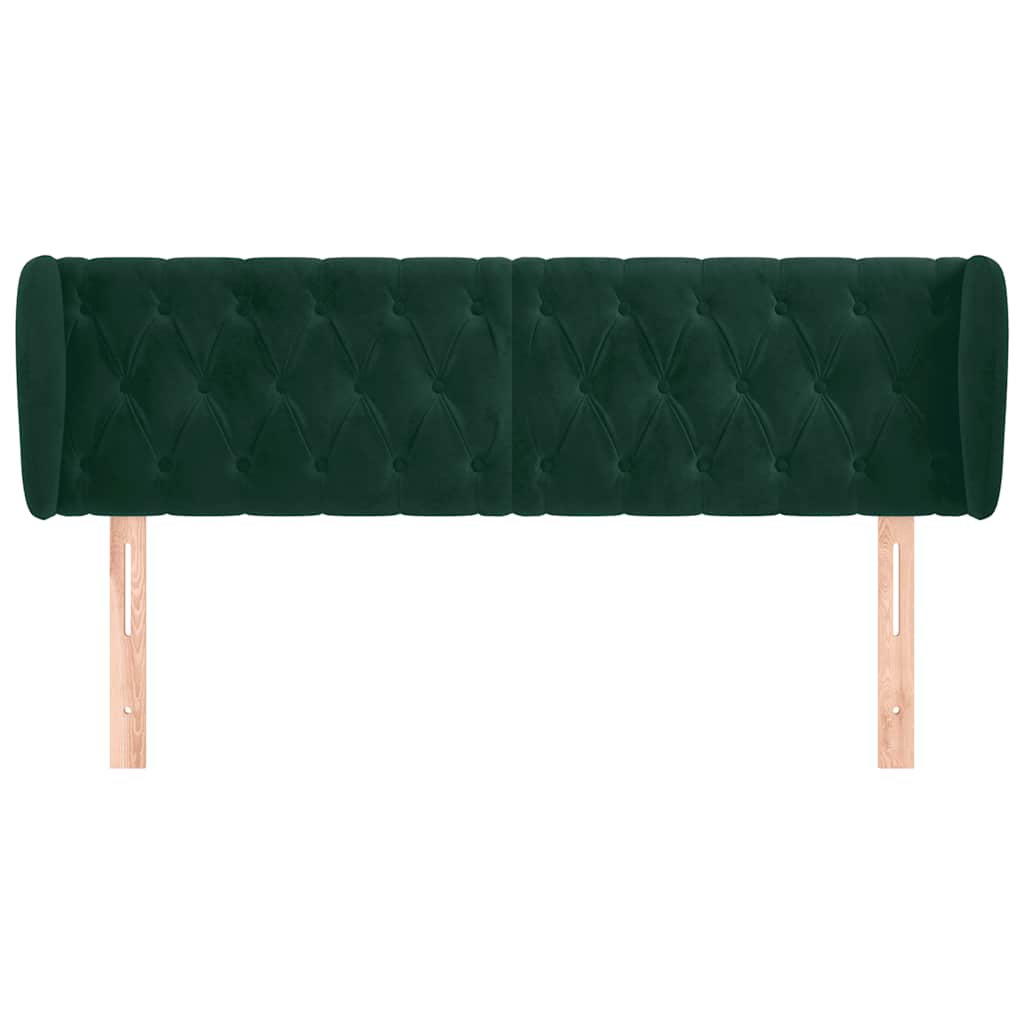 Tête de lit avec oreilles Vert foncé 147x23x78/88 cm Velours - XIOS
