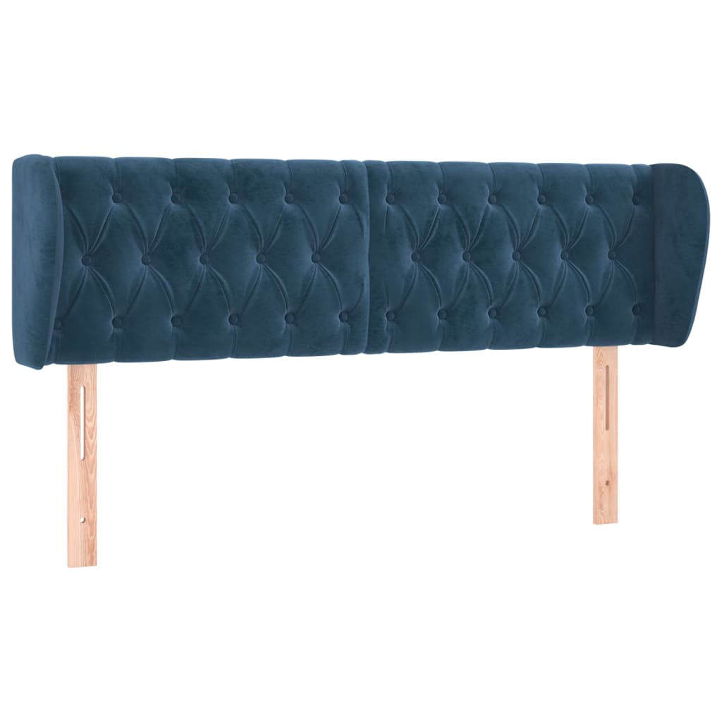 Tête de lit avec oreilles Bleu foncé 147x23x78/88 cm Velours - XIOS