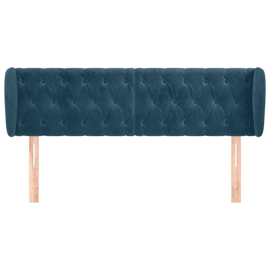 Tête de lit avec oreilles Bleu foncé 147x23x78/88 cm Velours - XIOS