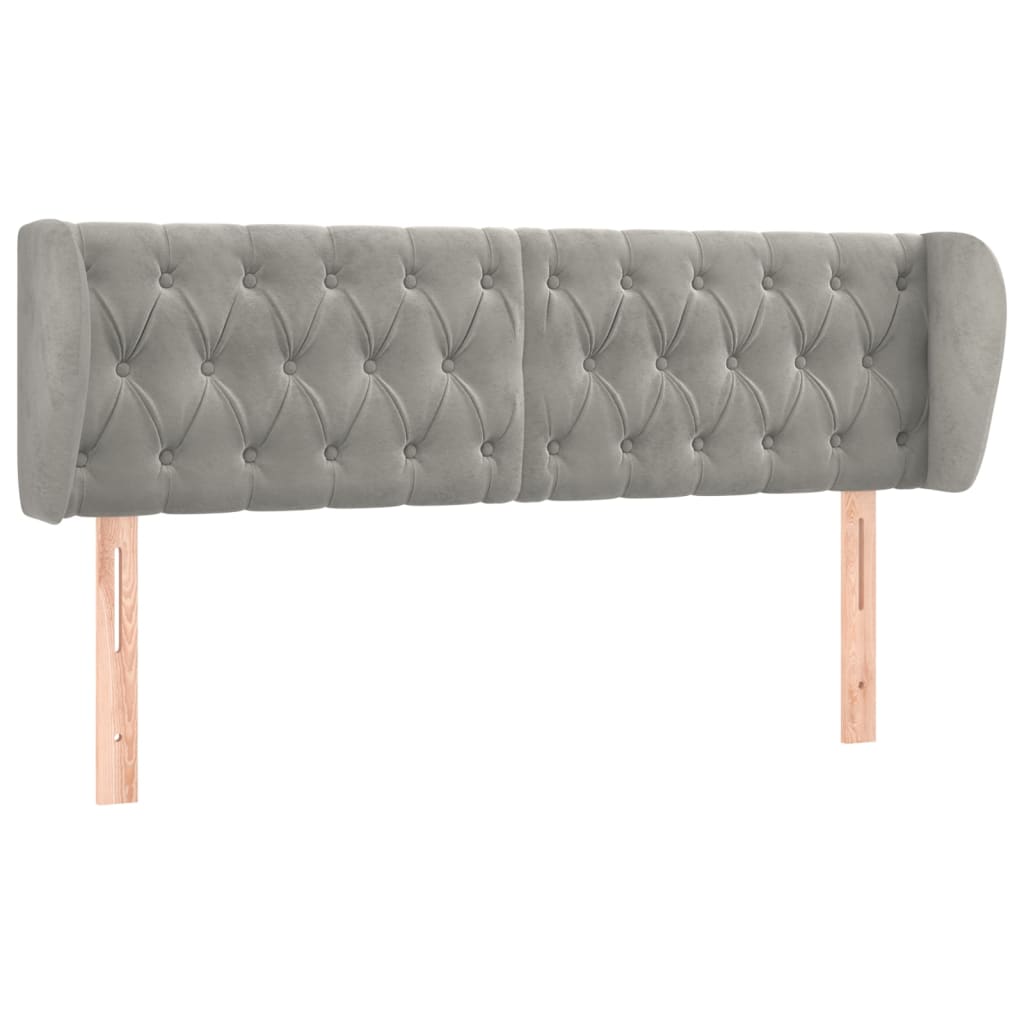 Tête de lit avec oreilles Gris clair 163x23x78/88 cm Velours - XIOS