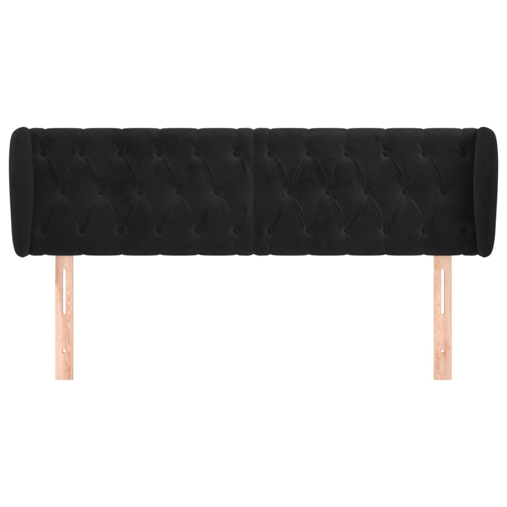 Tête de lit avec oreilles Noir 163x23x78/88 cm Velours - XIOS