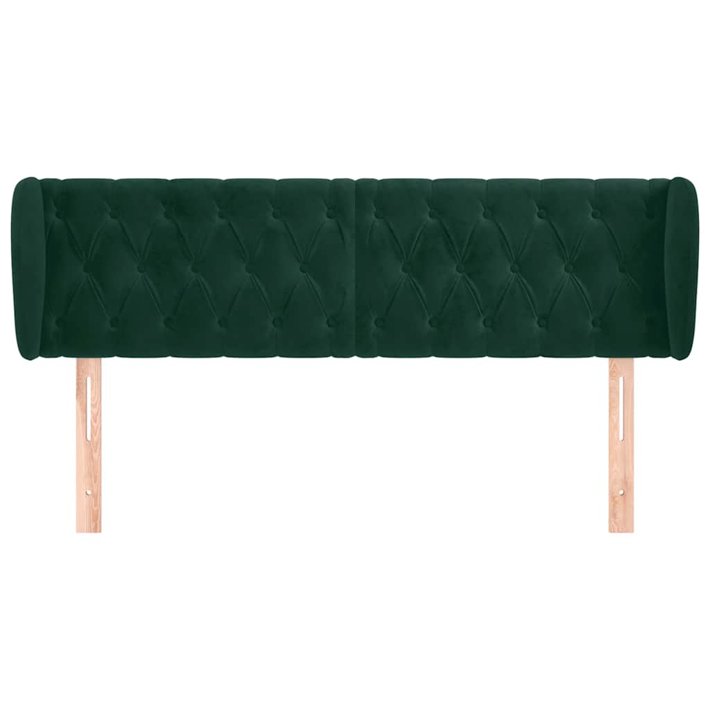 Tête de lit avec oreilles Vert foncé 163x23x78/88 cm Velours - XIOS