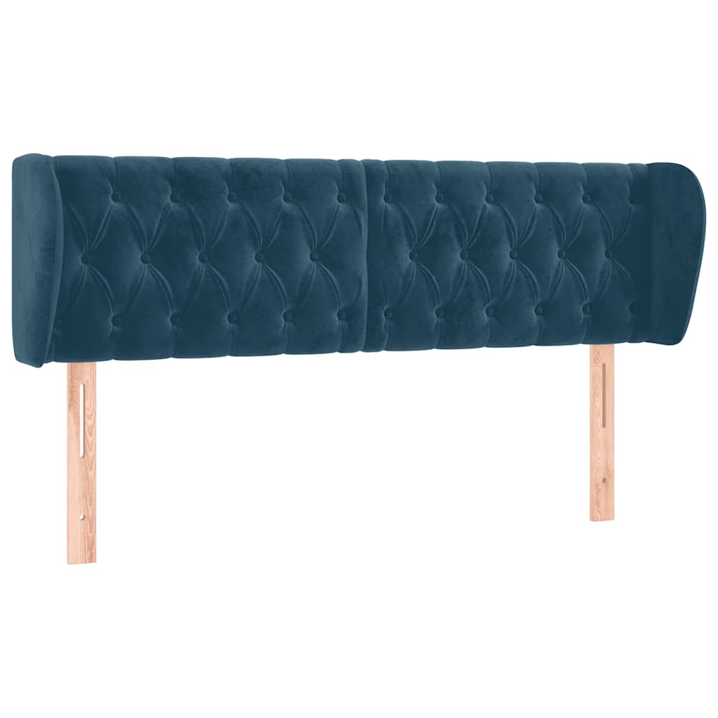 Tête de lit avec oreilles Bleu foncé 163x23x78/88 cm Velours - XIOS