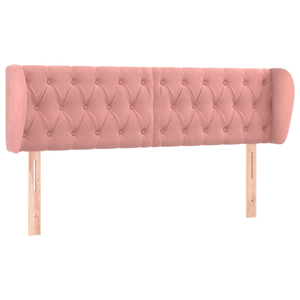 Tête de lit avec oreilles Rose 163x23x78/88 cm Velours - XIOS