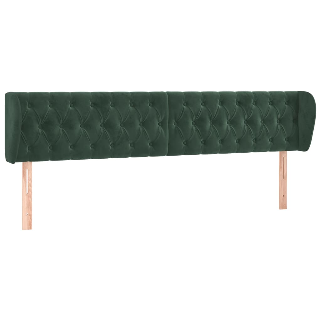 Tête de lit avec oreilles Vert foncé 183x23x78/88 cm Velours - XIOS