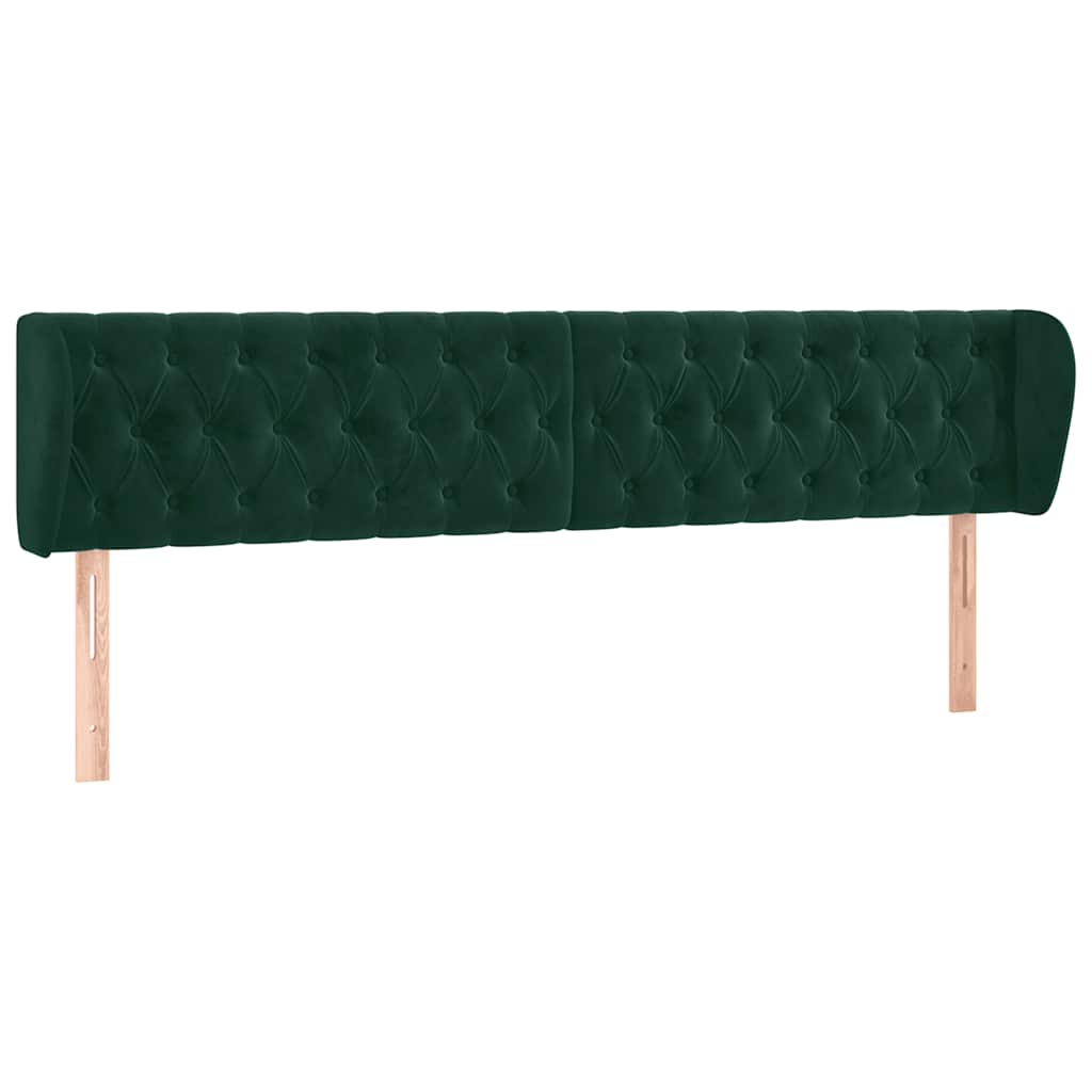 Tête de lit avec oreilles Vert foncé 183x23x78/88 cm Velours - XIOS