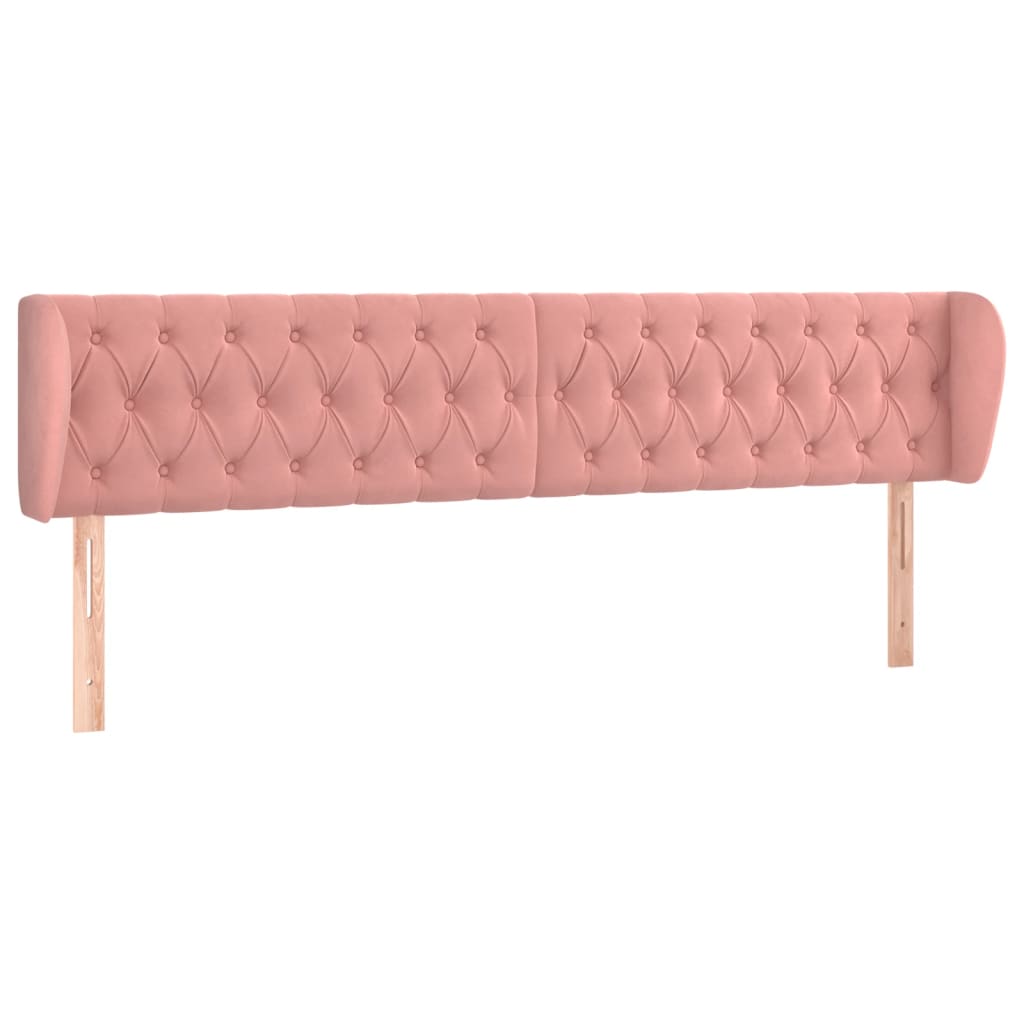 Tête de lit avec oreilles Rose 203x23x78/88 cm Velours - XIOS