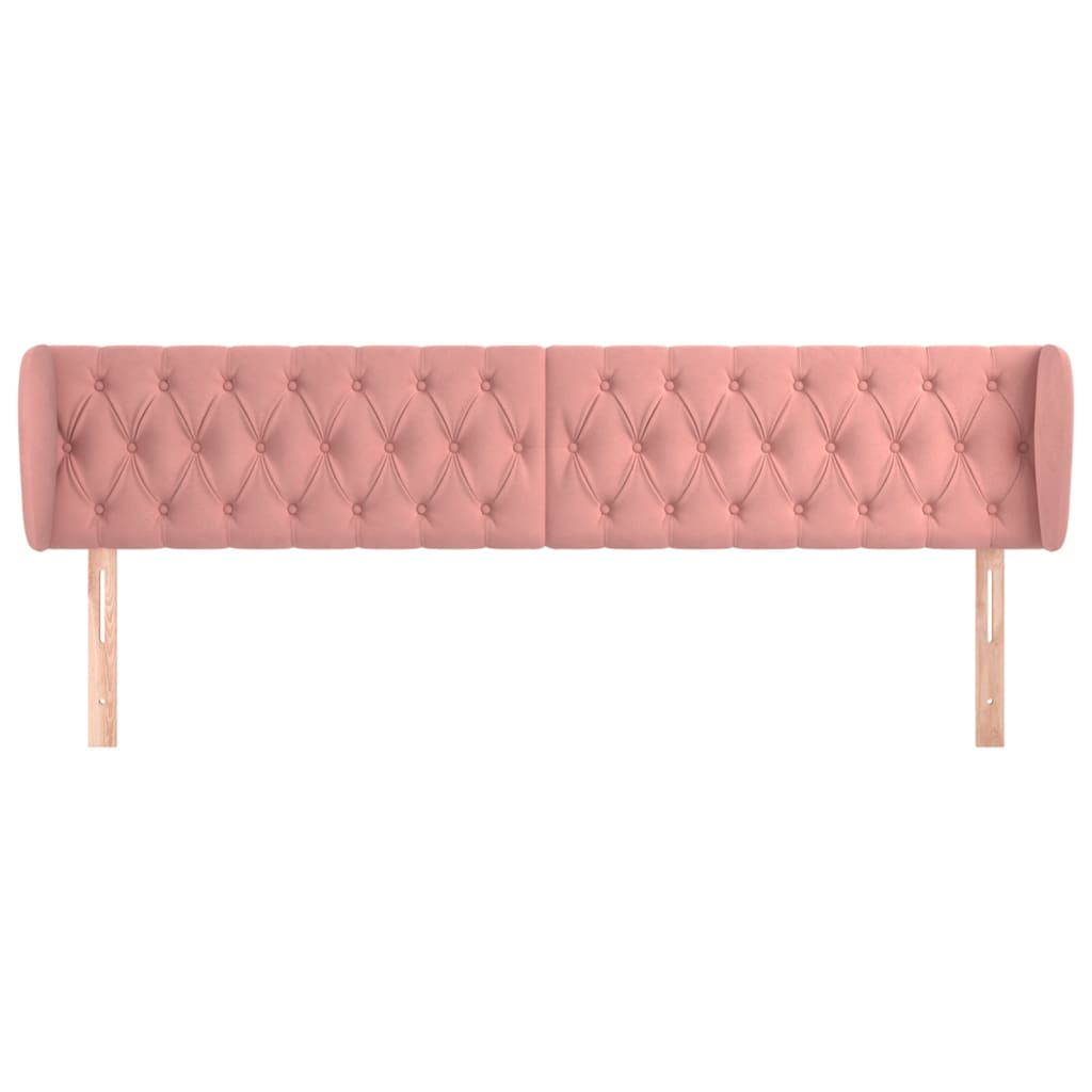 Tête de lit avec oreilles Rose 203x23x78/88 cm Velours - XIOS