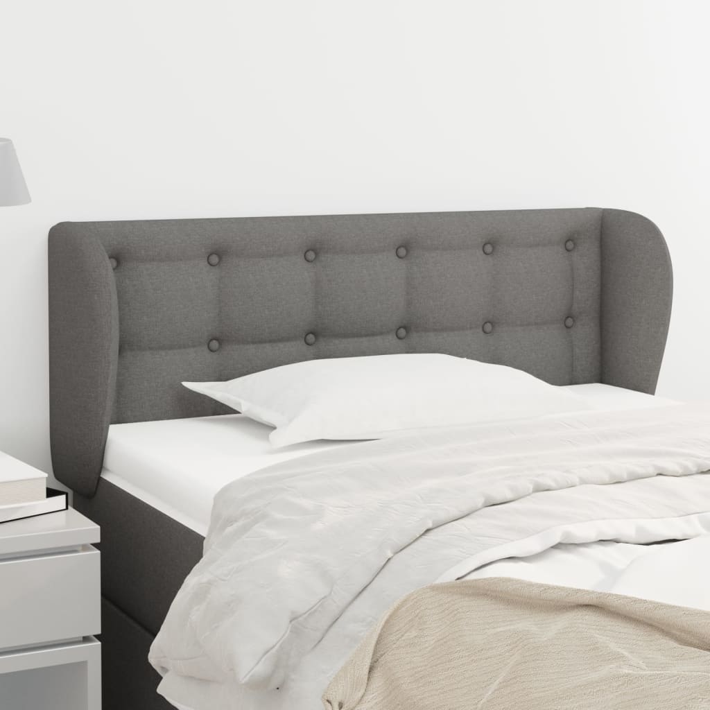 Tête de lit avec oreilles Gris foncé 93x23x78/88 cm Tissu - XIOS