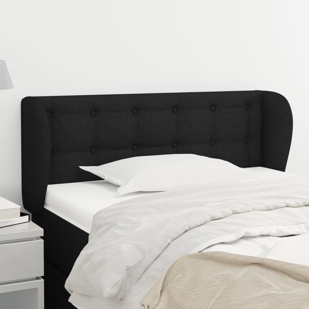 Tête de lit avec oreilles Noir 93x23x78/88 cm Tissu - XIOS
