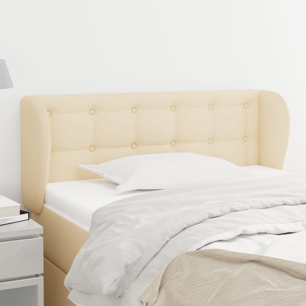 Tête de lit avec oreilles Crème 93x23x78/88 cm Tissu - XIOS