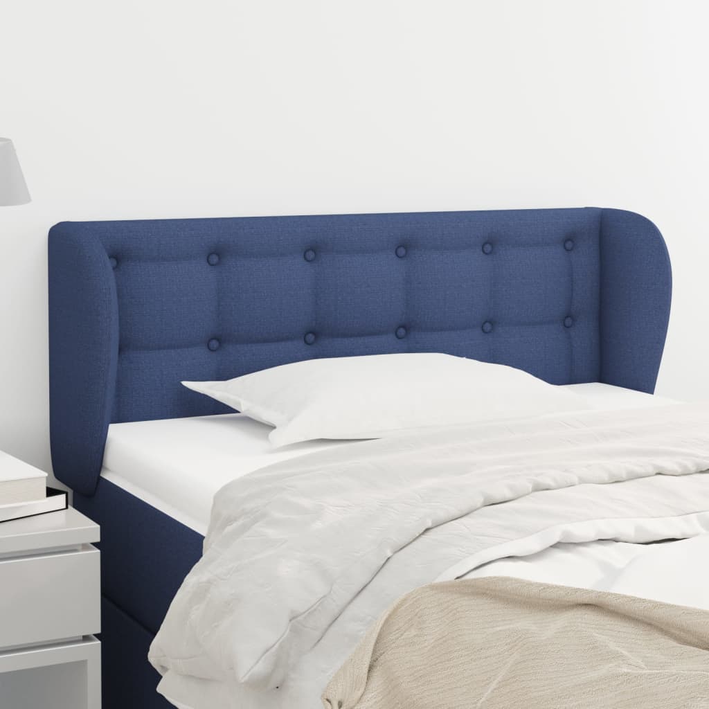 Tête de lit avec oreilles Bleu 93x23x78/88 cm Tissu - XIOS