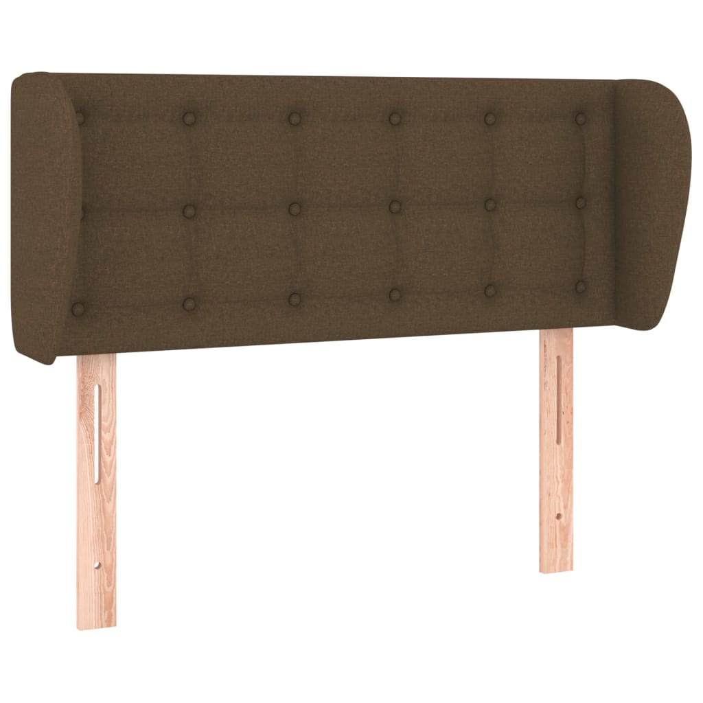 Tête de lit avec oreilles Marron foncé 103x23x78/88 cm Tissu - XIOS