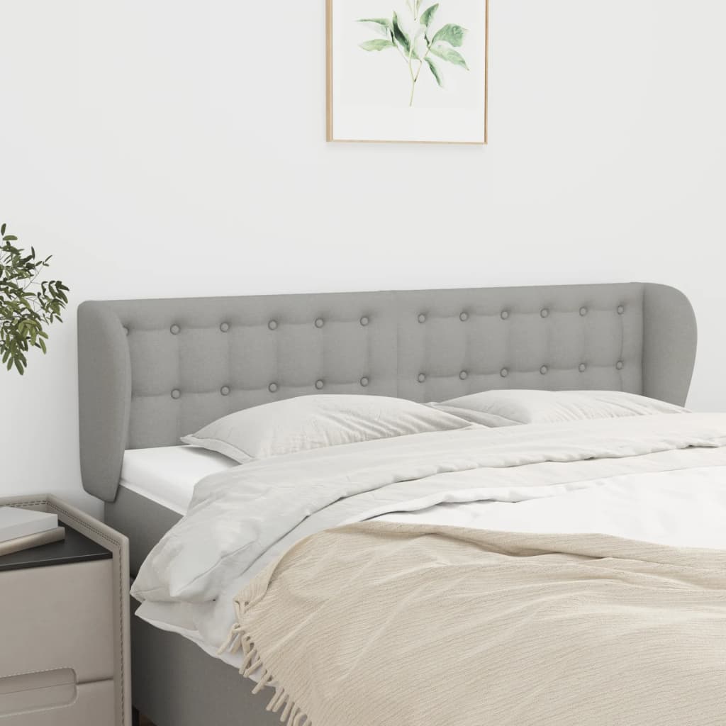 Tête de lit avec oreilles Gris clair 147x23x78/88 cm Tissu - XIOS