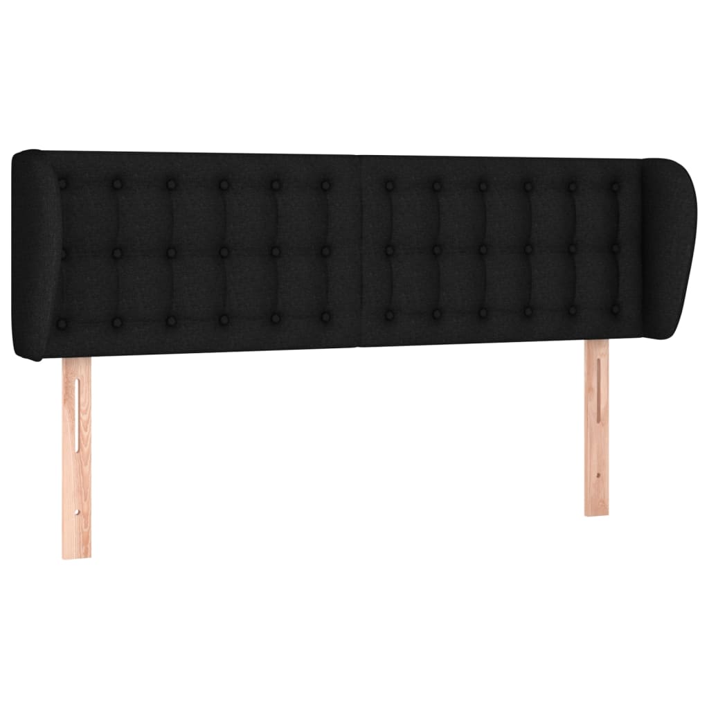 Tête de lit avec oreilles Noir 147x23x78/88 cm Tissu - XIOS