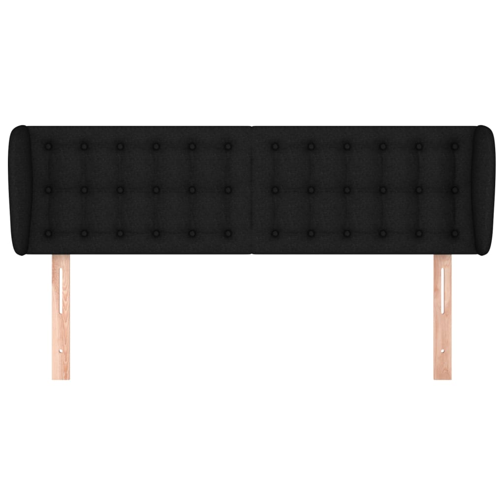 Tête de lit avec oreilles Noir 147x23x78/88 cm Tissu - XIOS