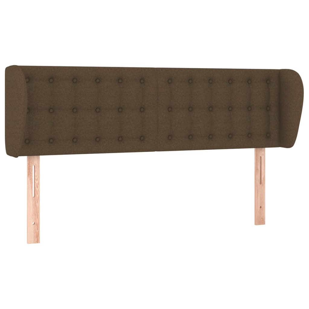 Tête de lit avec oreilles Marron foncé 147x23x78/88 cm Tissu - XIOS