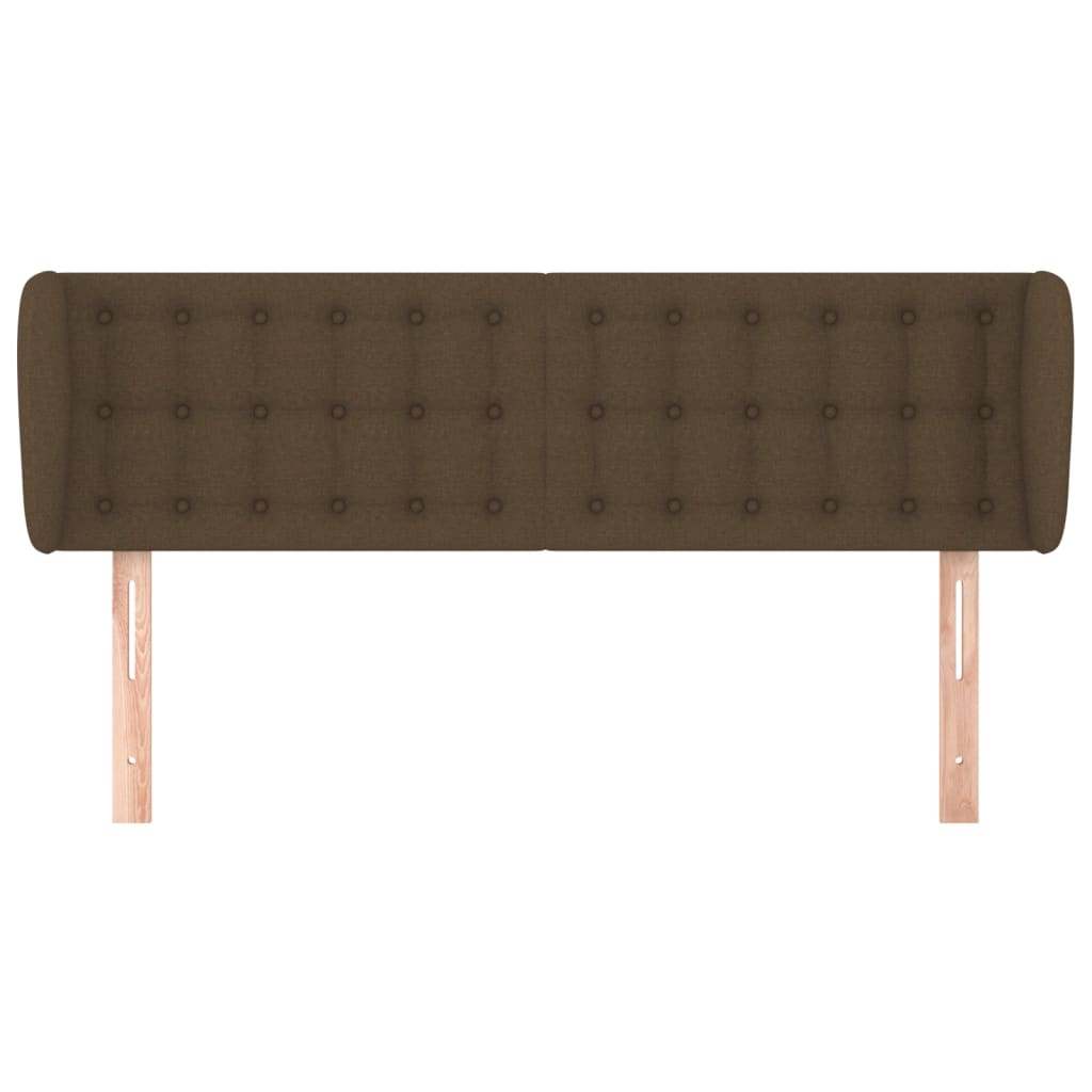Tête de lit avec oreilles Marron foncé 147x23x78/88 cm Tissu - XIOS