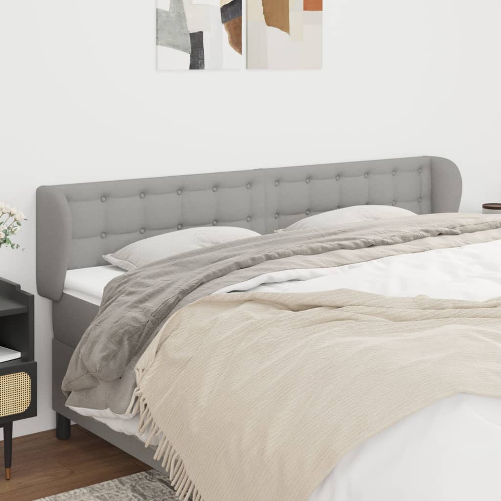 Tête de lit avec oreilles Gris clair 163x23x78/88 cm Tissu - XIOS