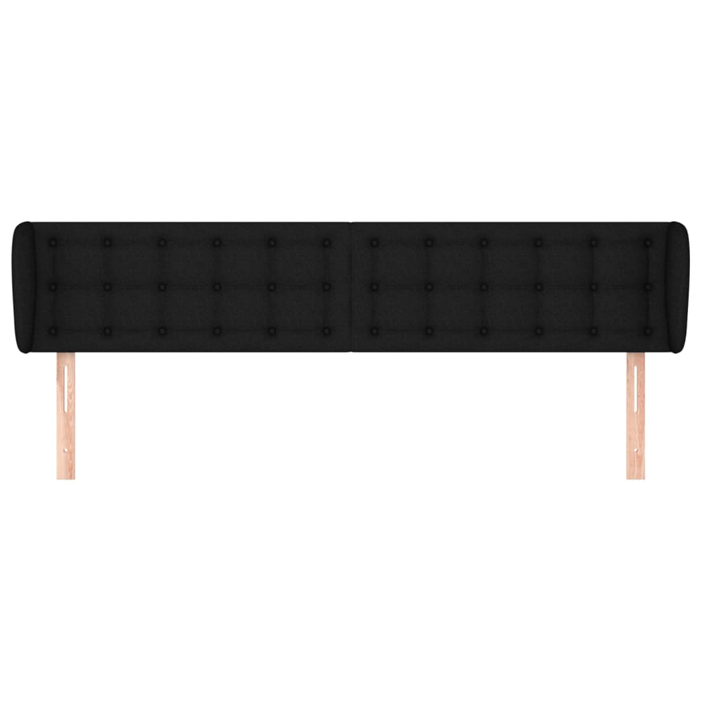 Tête de lit avec oreilles Noir 183x23x78/88 cm Tissu - XIOS