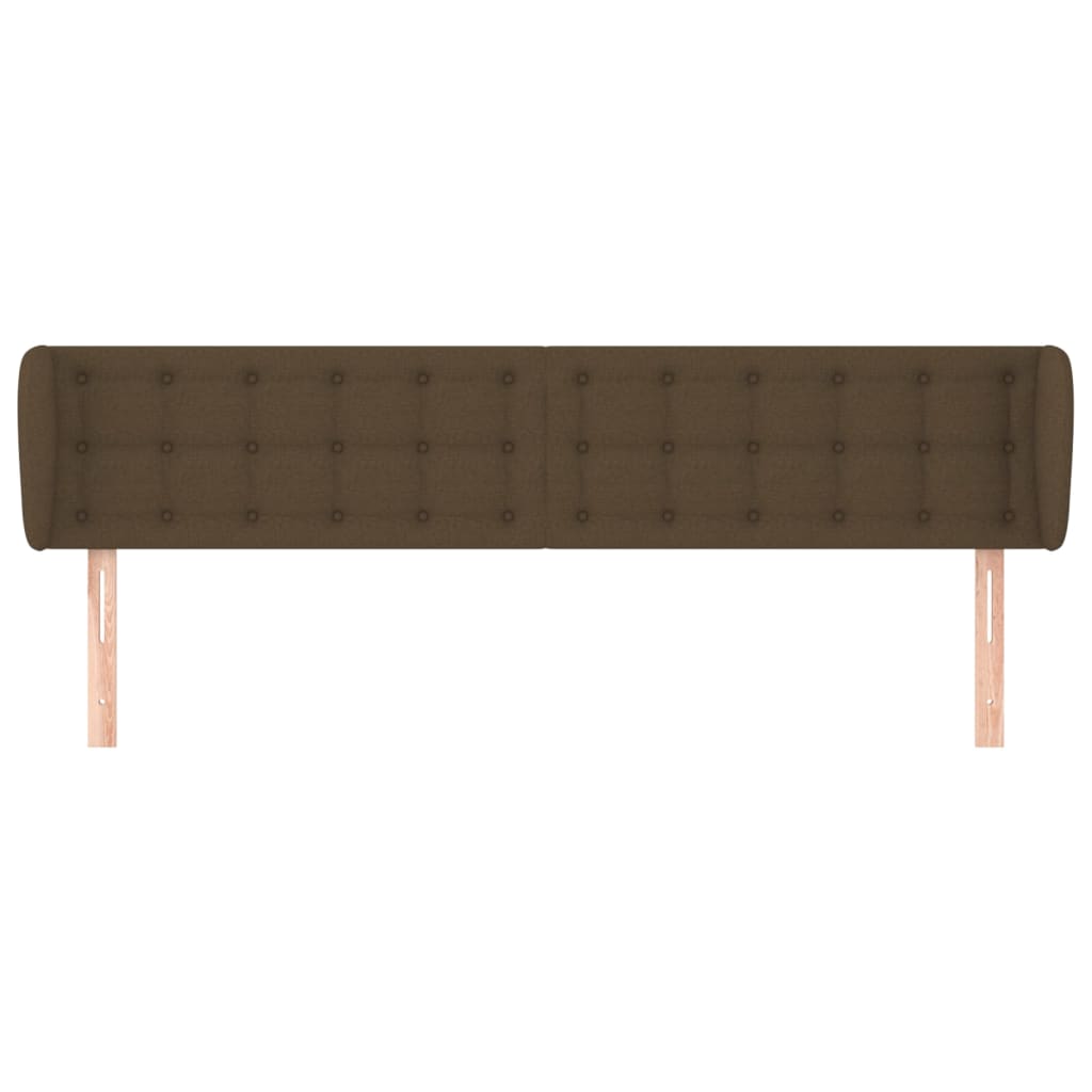 Tête de lit avec oreilles Marron foncé 203x23x78/88 cm Tissu - XIOS
