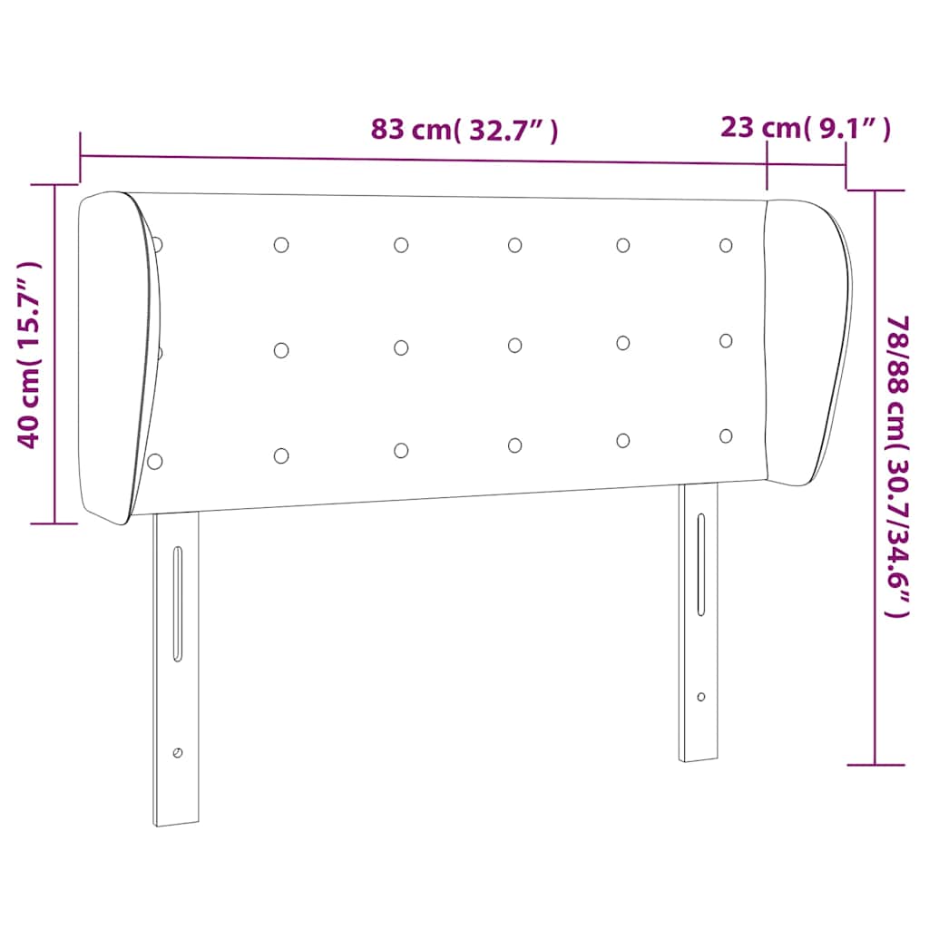 Tête de lit avec oreilles Vert foncé 83x23x78/88 cm Velours - XIOS