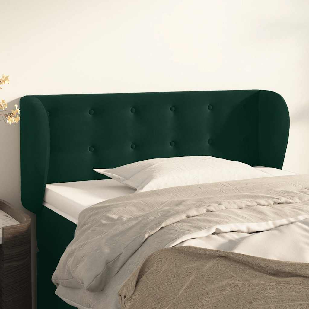 Tête de lit avec oreilles Vert foncé 83x23x78/88 cm Velours - XIOS