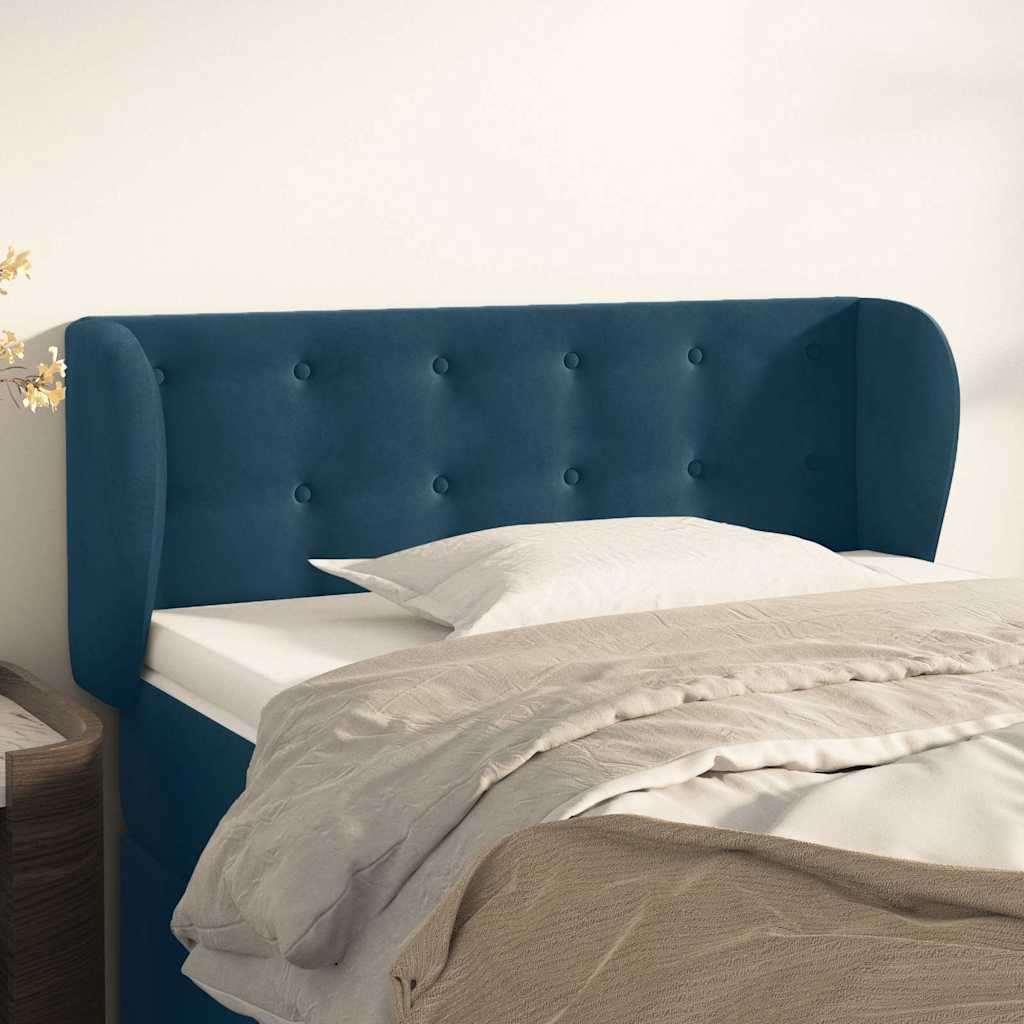 Tête de lit avec oreilles Bleu foncé 93x23x78/88 cm Velours - XIOS