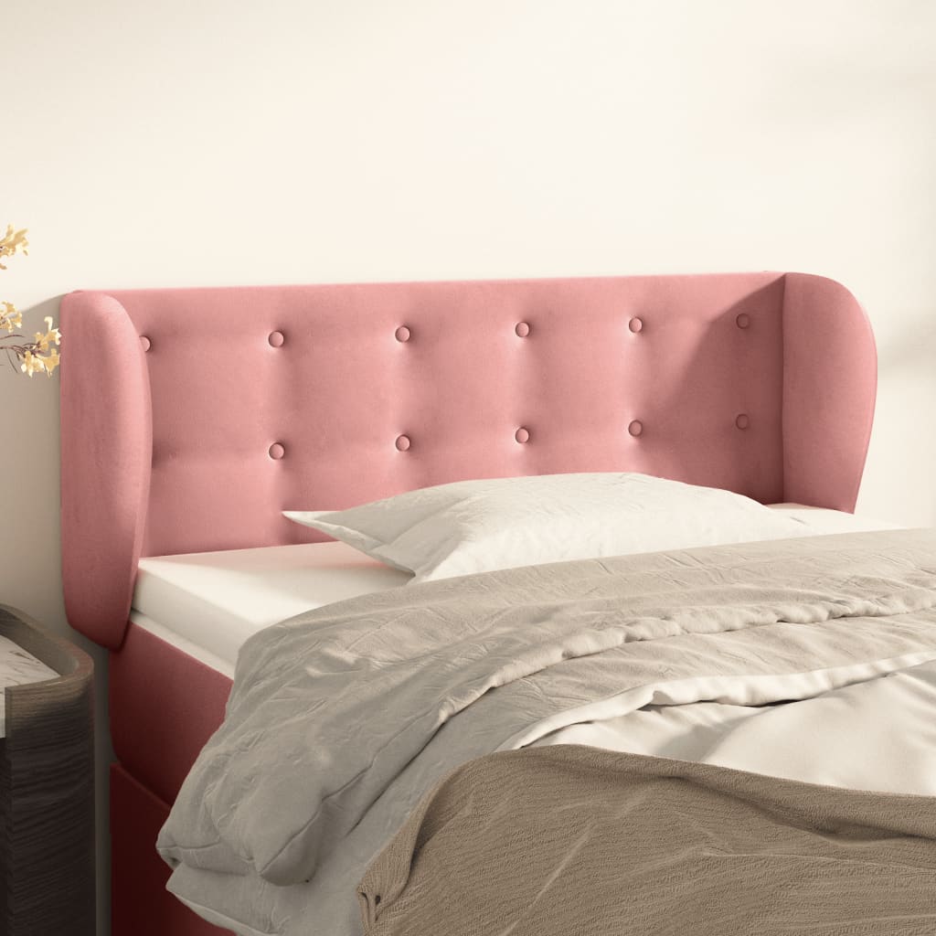 Tête de lit avec oreilles Rose 93x23x78/88 cm Velours - XIOS