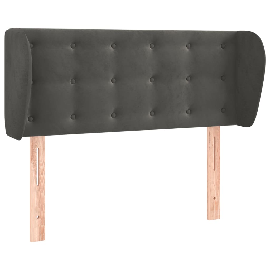 Tête de lit avec oreilles Gris foncé 103x23x78/88 cm Velours - XIOS