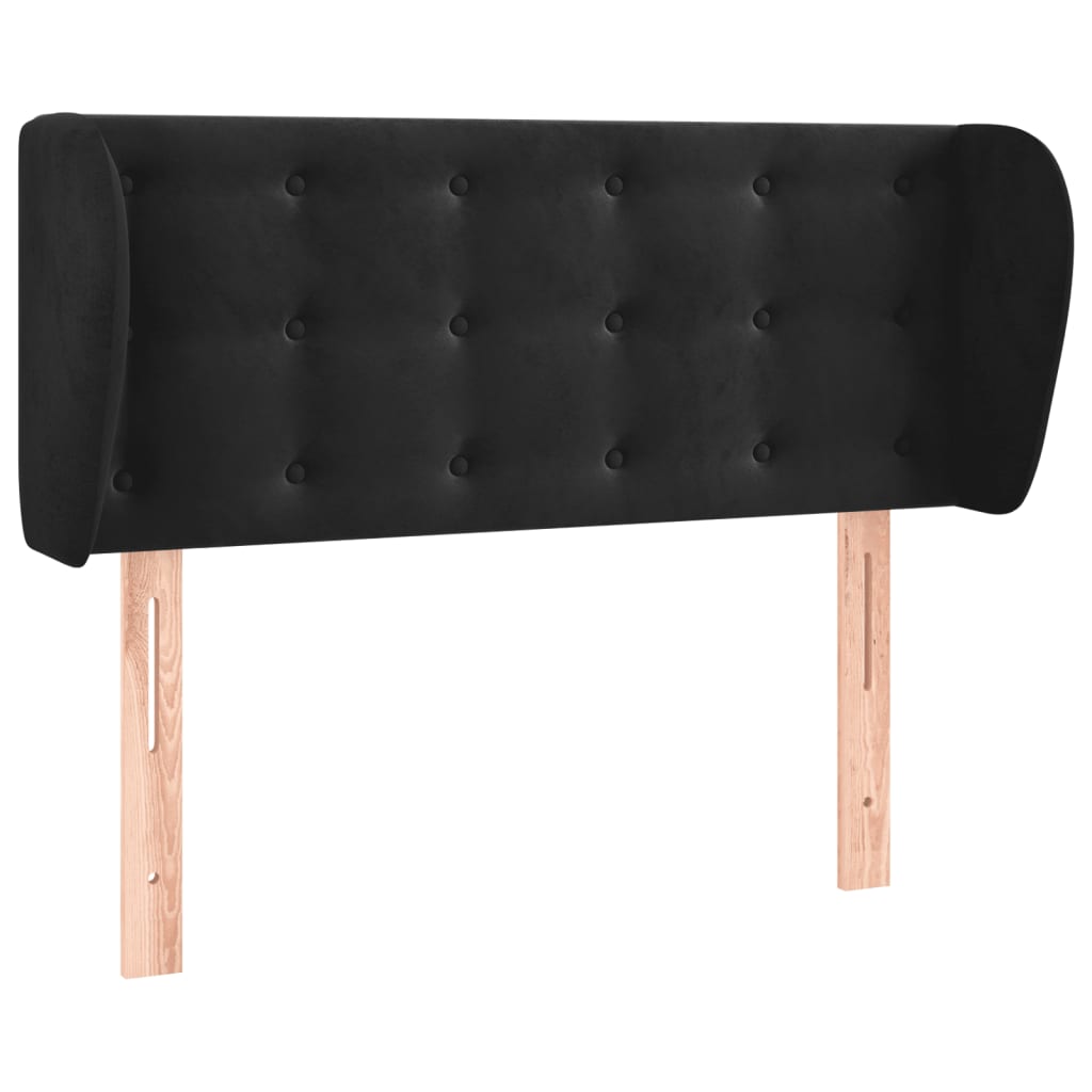 Tête de lit avec oreilles Noir 103x23x78/88 cm Velours - XIOS