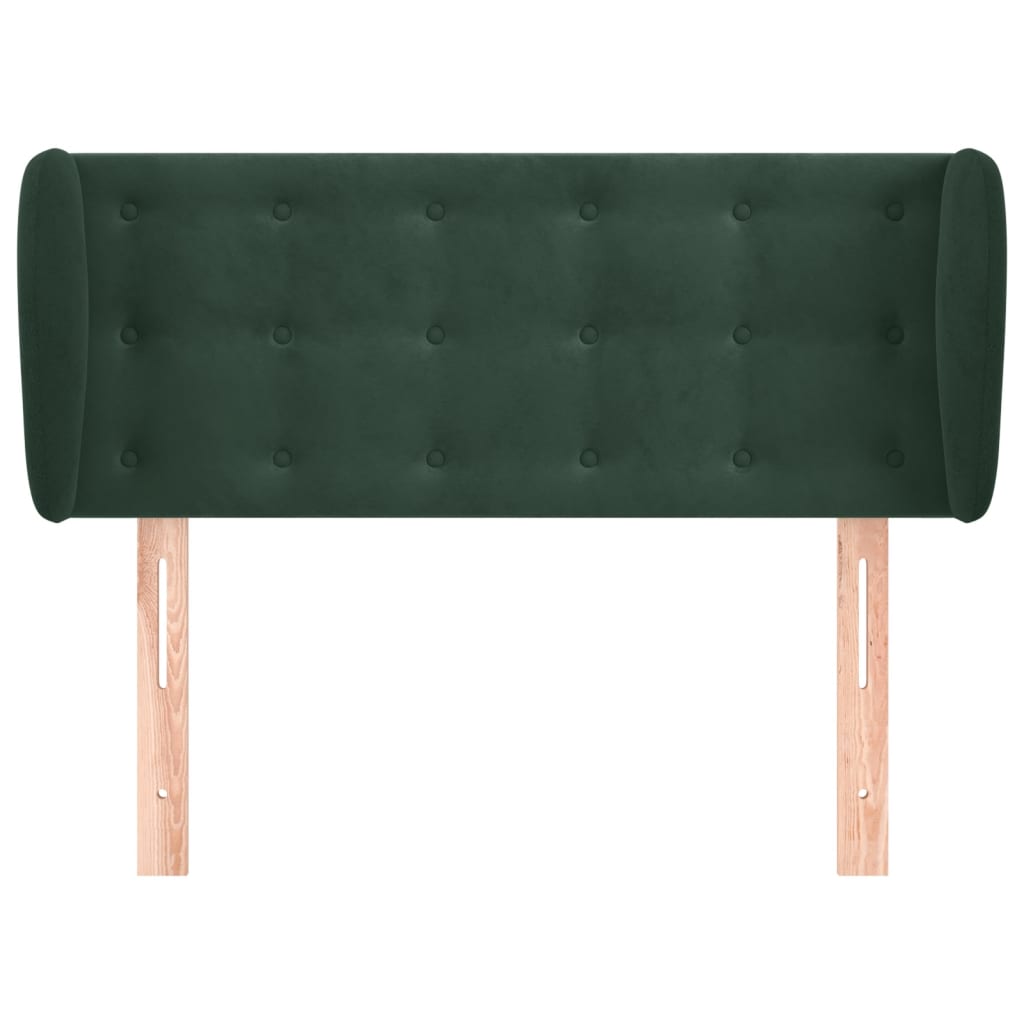 Tête de lit avec oreilles Vert foncé 103x23x78/88 cm Velours - XIOS