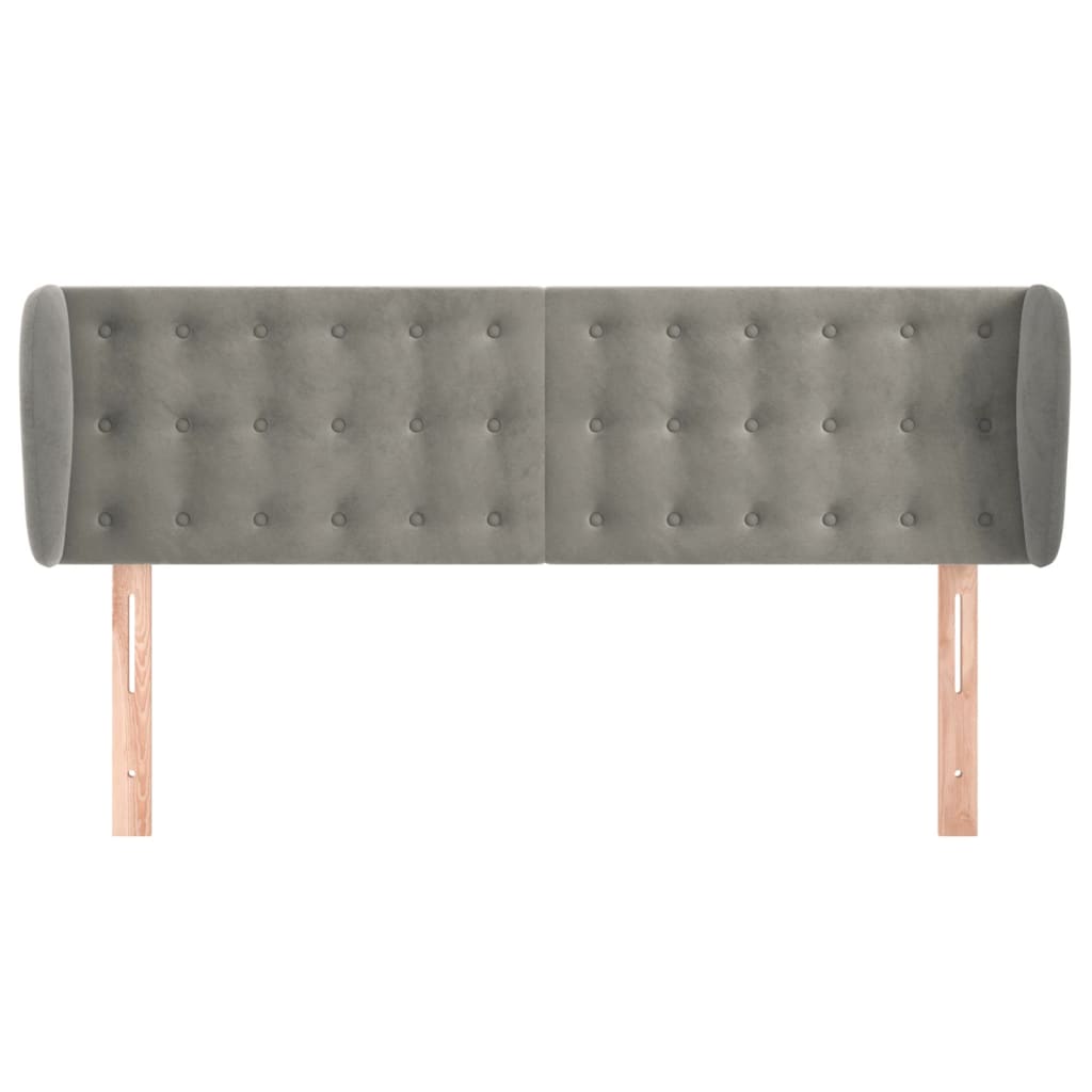 Tête de lit avec oreilles Gris clair 147x23x78/88 cm Velours - XIOS