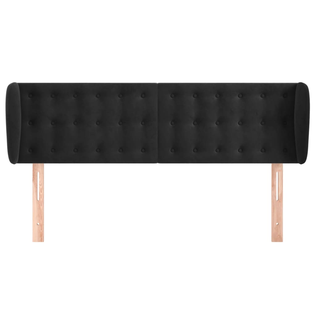 Tête de lit avec oreilles Noir 147x23x78/88 cm Velours - XIOS