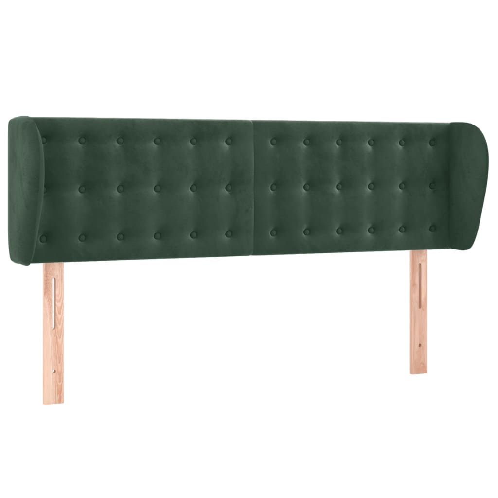 Tête de lit avec oreilles Vert foncé 147x23x78/88 cm Velours - XIOS